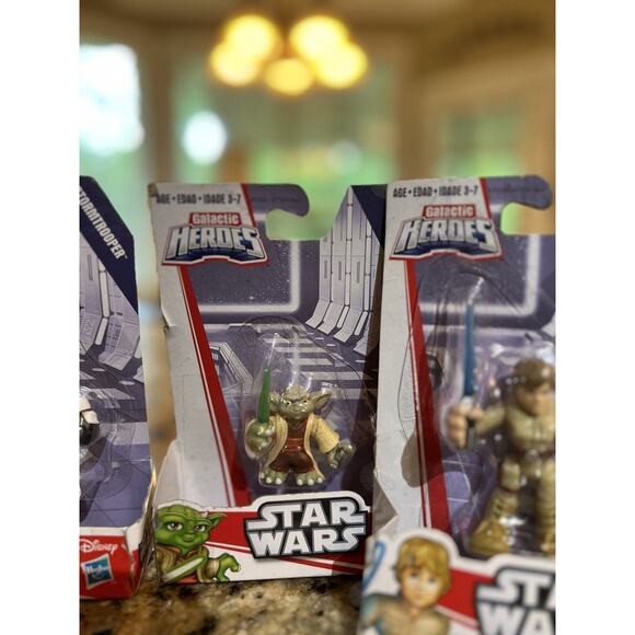 Vintage NIB Sealed Figures Star Wars Galactic Heroes Darth Luke Yoda Stormtroop - Picture 8 of 8